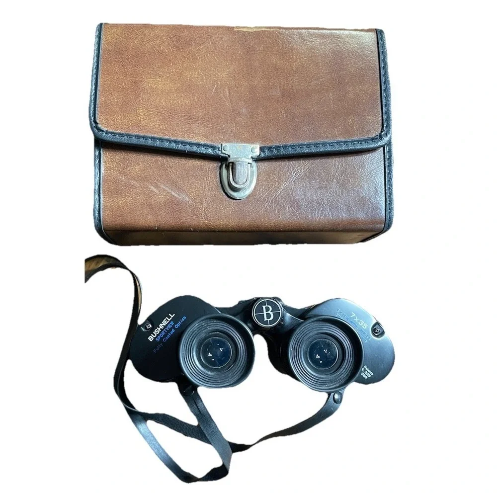 Bushnell Sportview 7x35 Extra Wide Angle Binoculars w/Carry Strap & Case-Vintage